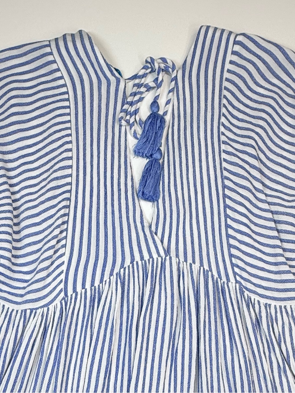 Blue Island Striped Tassel Tie Beach Swim Coverup Dress Size M - Picture 11 of 11